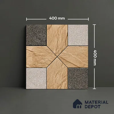 Budget Friendly Patterned Look Value for Money Parking Mistral Slate Floor Tile 16 x 16 inch | TL 08546 | Vitrified Matte Finish Tile - 12 mm | Suitable For Parking, Outdoor, Balcony & Terrace | Pattern Alignment May Vary | 2-3 mm Spacer is Mandatory