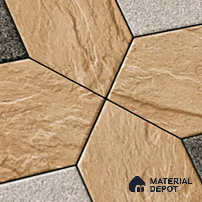 Budget Friendly Patterned Look Value for Money Parking Mistral Slate Floor Tile 16 x 16 inch | TL 08546 | Vitrified Matte Finish Tile - 12 mm | Suitable For Parking, Outdoor, Balcony & Terrace | Pattern Alignment May Vary | 2-3 mm Spacer is Mandatory