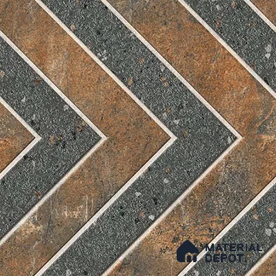 Patterned Look Parking Tile TL 08425  1.6 ft x 1.6 ft Vitrified Matte Finish - 12 mm | Pattern Alignment May Vary | 2-3 mm Spacer is Mandatory