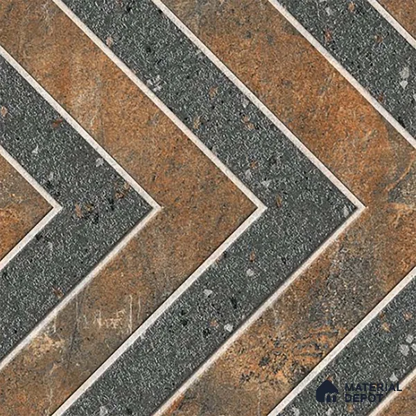 Patterned Look Parking Tile TL 08425 1.6 ft x 1.6 ft Vitrified Matte Finish - 12 mm | Pattern Alignment May Vary | 2-3 mm Spacer is Mandatory