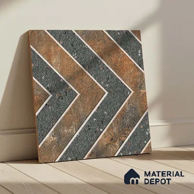 Patterned Look Parking Tile TL 08425  1.6 ft x 1.6 ft Vitrified Matte Finish - 12 mm | Pattern Alignment May Vary | 2-3 mm Spacer is Mandatory