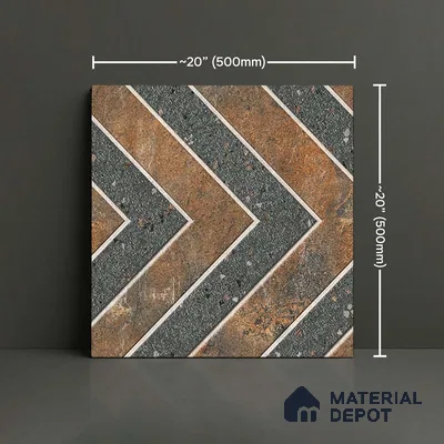 Patterned Look Parking Tile TL 08425  1.6 ft x 1.6 ft Vitrified Matte Finish - 12 mm | Pattern Alignment May Vary | 2-3 mm Spacer is Mandatory