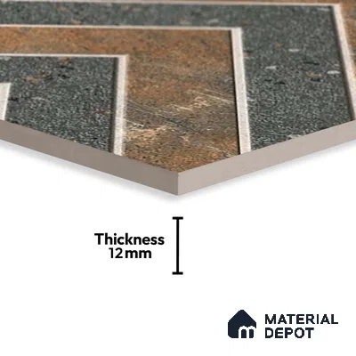 Patterned Look Parking Tile TL 08425  1.6 ft x 1.6 ft Vitrified Matte Finish - 12 mm | Pattern Alignment May Vary | 2-3 mm Spacer is Mandatory