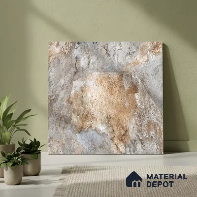 Stone Look Parking Tile TL 08427  1.6 ft x 1.6 ft Vitrified Matte Finish - 12 mm | Pattern Alignment May Vary | 2-3 mm Spacer is Mandatory