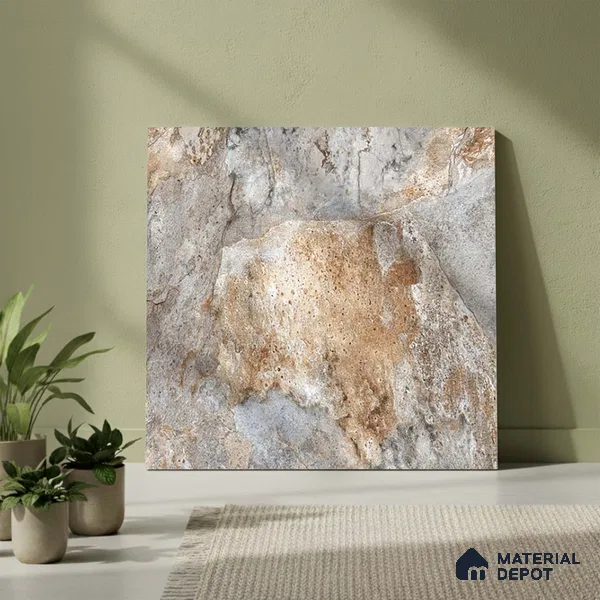Stone Look Parking Tile TL 08427 1.6 ft x 1.6 ft Vitrified Matte Finish - 12 mm | Pattern Alignment May Vary | 2-3 mm Spacer is Mandatory