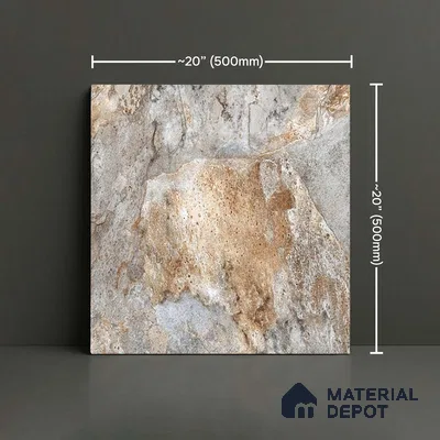 Stone Look Parking Tile TL 08427  1.6 ft x 1.6 ft Vitrified Matte Finish - 12 mm | Pattern Alignment May Vary | 2-3 mm Spacer is Mandatory