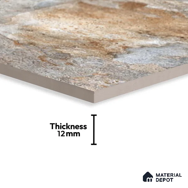 Stone Look Parking Tile TL 08427 1.6 ft x 1.6 ft Vitrified Matte Finish - 12 mm | Pattern Alignment May Vary | 2-3 mm Spacer is Mandatory