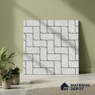 Patterned Look Parking Tile TL 08416 B  1.6 ft x 1.6 ft Vitrified Matte Finish - 12 mm | Pattern Alignment May Vary | 2-3 mm Spacer is Mandatory