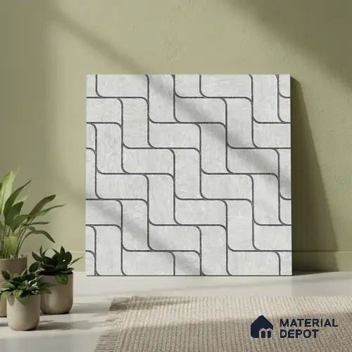 Patterned Look Parking Tile TL 08416 B  1.6 ft x 1.6 ft Vitrified Matte Finish - 12 mm | Pattern Alignment May Vary | 2-3 mm Spacer is Mandatory