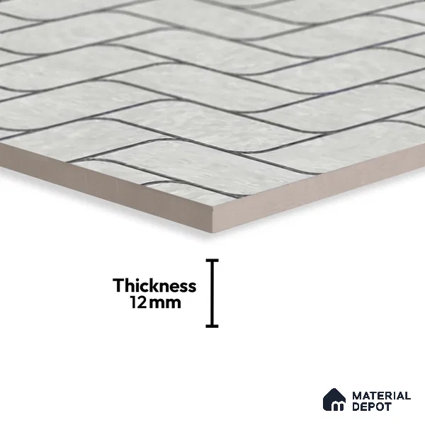 Patterned Look Parking Tile TL 08416 B 1.6 ft x 1.6 ft Vitrified Matte Finish - 12 mm | Pattern Alignment May Vary | 2-3 mm Spacer is Mandatory