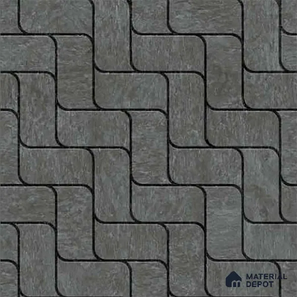 Patterned Look Parking Tile TL 08416  1.6 ft x 1.6 ft Vitrified Matte Finish - 12 mm | Pattern Alignment May Vary | 2-3 mm Spacer is Mandatory