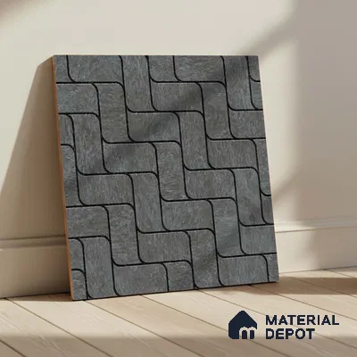 Patterned Look Parking Tile TL 08416  1.6 ft x 1.6 ft Vitrified Matte Finish - 12 mm | Pattern Alignment May Vary | 2-3 mm Spacer is Mandatory