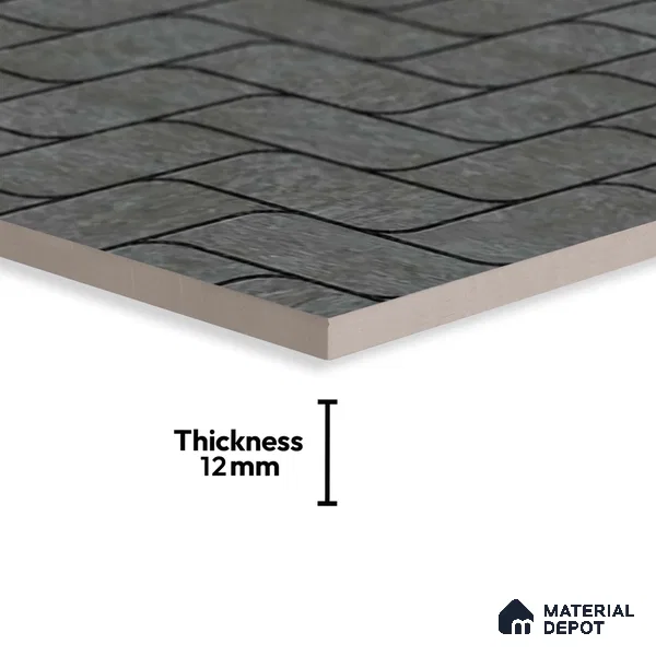 Patterned Look Parking Tile TL 08416  1.6 ft x 1.6 ft Vitrified Matte Finish - 12 mm | Pattern Alignment May Vary | 2-3 mm Spacer is Mandatory