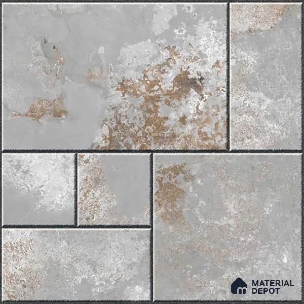 Stone Look Parking Tile TL 08422  1.6 ft x 1.6 ft Vitrified Matte Finish - 12 mm | Pattern Alignment May Vary | 2-3 mm Spacer is Mandatory