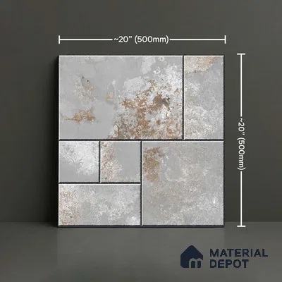 Stone Look Parking Tile TL 08422  1.6 ft x 1.6 ft Vitrified Matte Finish - 12 mm | Pattern Alignment May Vary | 2-3 mm Spacer is Mandatory