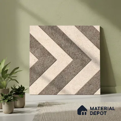 Patterned Look Parking Tile TL 08424  1.6 ft x 1.6 ft Vitrified Matte Finish - 12 mm | Pattern Alignment May Vary | 2-3 mm Spacer is Mandatory