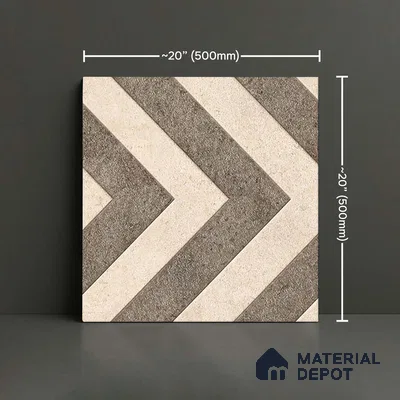 Patterned Look Parking Tile TL 08424  1.6 ft x 1.6 ft Vitrified Matte Finish - 12 mm | Pattern Alignment May Vary | 2-3 mm Spacer is Mandatory