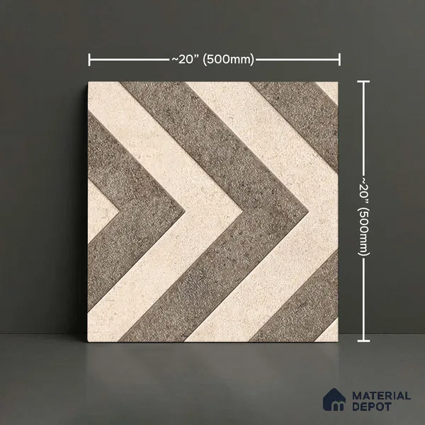 Patterned Look Parking Tile TL 08424  1.6 ft x 1.6 ft Vitrified Matte Finish - 12 mm | Pattern Alignment May Vary | 2-3 mm Spacer is Mandatory
