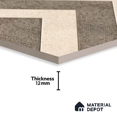 Patterned Look Parking Tile TL 08424  1.6 ft x 1.6 ft Vitrified Matte Finish - 12 mm | Pattern Alignment May Vary | 2-3 mm Spacer is Mandatory