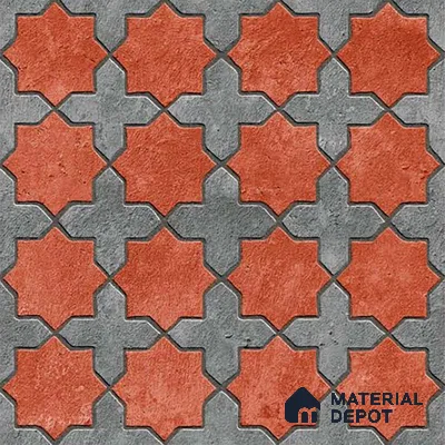 Patterned Look Parking Tile TL 08420  1.6 ft x 1.6 ft Vitrified Matte Finish - 12 mm | Pattern Alignment May Vary | 2-3 mm Spacer is Mandatory
