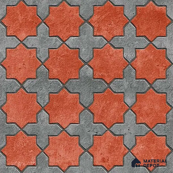 Patterned Look Parking Tile TL 08420  1.6 ft x 1.6 ft Vitrified Matte Finish - 12 mm | Pattern Alignment May Vary | 2-3 mm Spacer is Mandatory