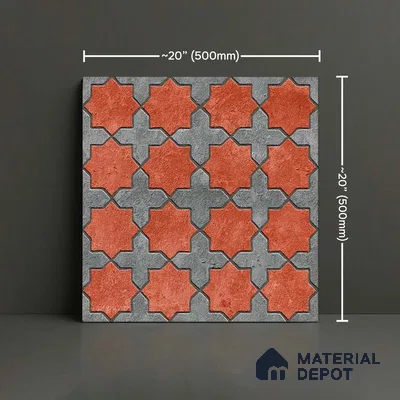 Patterned Look Parking Tile TL 08420  1.6 ft x 1.6 ft Vitrified Matte Finish - 12 mm | Pattern Alignment May Vary | 2-3 mm Spacer is Mandatory