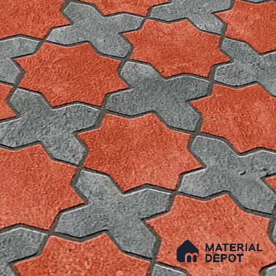 Patterned Look Parking Tile TL 08420  1.6 ft x 1.6 ft Vitrified Matte Finish - 12 mm | Pattern Alignment May Vary | 2-3 mm Spacer is Mandatory