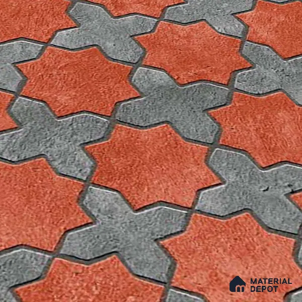 Patterned Look Parking Tile TL 08420  1.6 ft x 1.6 ft Vitrified Matte Finish - 12 mm | Pattern Alignment May Vary | 2-3 mm Spacer is Mandatory