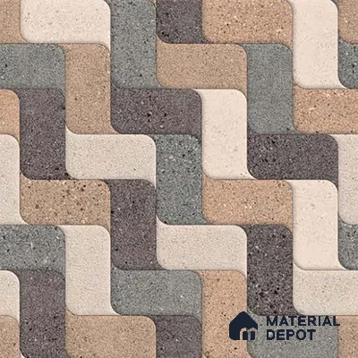 Patterned Look Parking Tile TL 08417  1.6 ft x 1.6 ft Vitrified Matte Finish - 12 mm | Pattern Alignment May Vary | 2-3 mm Spacer is Mandatory