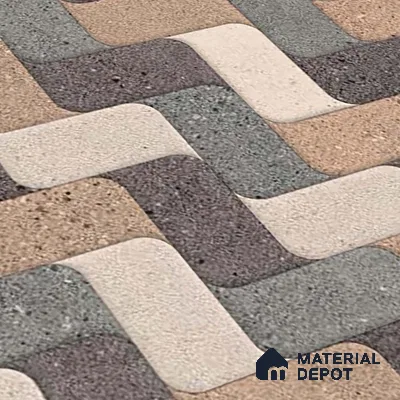 Patterned Look Parking Tile TL 08417  1.6 ft x 1.6 ft Vitrified Matte Finish - 12 mm | Pattern Alignment May Vary | 2-3 mm Spacer is Mandatory