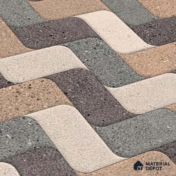 Patterned Look Parking Tile TL 08417 1.6 ft x 1.6 ft Vitrified Matte Finish - 12 mm | Pattern Alignment May Vary | 2-3 mm Spacer is Mandatory
