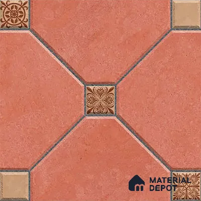 Moroccan Look Parking Tile TL 08419  1.6 ft x 1.6 ft Vitrified Matte Finish - 12 mm | Pattern Alignment May Vary | 2-3 mm Spacer is Mandatory