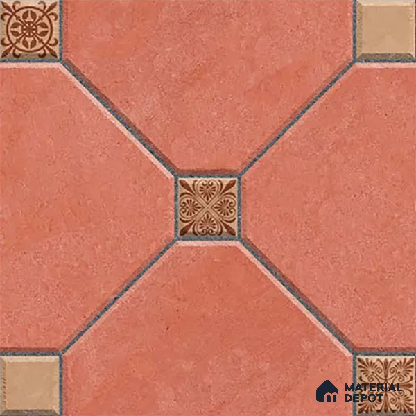 Moroccan Look Parking Tile TL 08419  1.6 ft x 1.6 ft Vitrified Matte Finish - 12 mm | Pattern Alignment May Vary | 2-3 mm Spacer is Mandatory