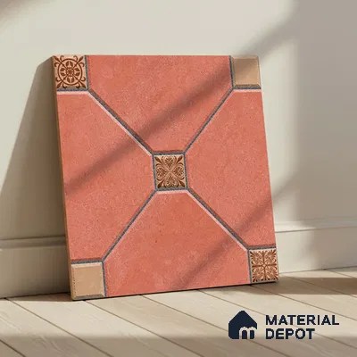 Moroccan Look Parking Tile TL 08419  1.6 ft x 1.6 ft Vitrified Matte Finish - 12 mm | Pattern Alignment May Vary | 2-3 mm Spacer is Mandatory