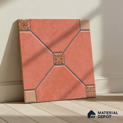 Moroccan Look Parking Tile TL 08419 1.6 ft x 1.6 ft Vitrified Matte Finish - 12 mm | Pattern Alignment May Vary | 2-3 mm Spacer is Mandatory
