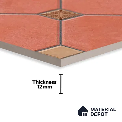 Moroccan Look Parking Tile TL 08419  1.6 ft x 1.6 ft Vitrified Matte Finish - 12 mm | Pattern Alignment May Vary | 2-3 mm Spacer is Mandatory