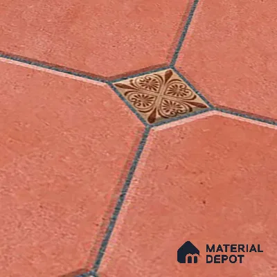 Moroccan Look Parking Tile TL 08419  1.6 ft x 1.6 ft Vitrified Matte Finish - 12 mm | Pattern Alignment May Vary | 2-3 mm Spacer is Mandatory