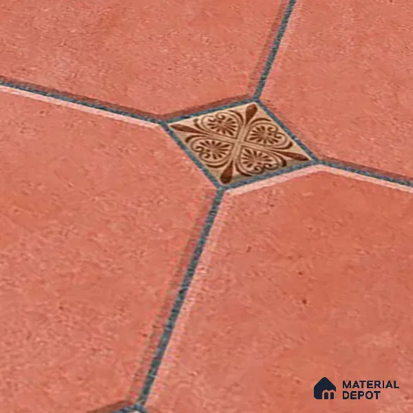 Moroccan Look Parking Tile TL 08419  1.6 ft x 1.6 ft Vitrified Matte Finish - 12 mm | Pattern Alignment May Vary | 2-3 mm Spacer is Mandatory
