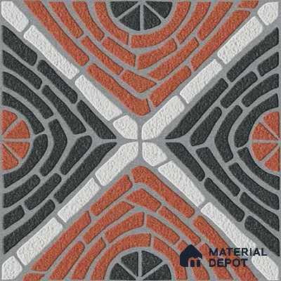 Patterned Look Parking Tile TL 08421  1.6 ft x 1.6 ft Vitrified Matte Finish - 12 mm | Pattern Alignment May Vary | 2-3 mm Spacer is Mandatory