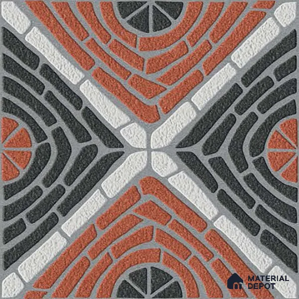 Patterned Look Parking Tile TL 08421  1.6 ft x 1.6 ft Vitrified Matte Finish - 12 mm | Pattern Alignment May Vary | 2-3 mm Spacer is Mandatory