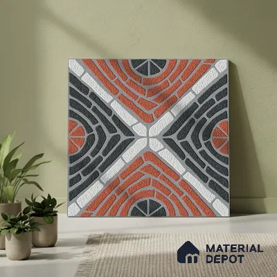 Patterned Look Parking Tile TL 08421  1.6 ft x 1.6 ft Vitrified Matte Finish - 12 mm | Pattern Alignment May Vary | 2-3 mm Spacer is Mandatory