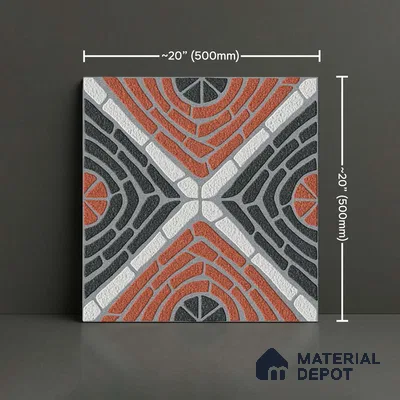 Patterned Look Parking Tile TL 08421  1.6 ft x 1.6 ft Vitrified Matte Finish - 12 mm | Pattern Alignment May Vary | 2-3 mm Spacer is Mandatory
