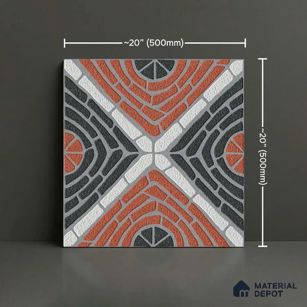 Patterned Look Parking Tile TL 08421  1.6 ft x 1.6 ft Vitrified Matte Finish - 12 mm | Pattern Alignment May Vary | 2-3 mm Spacer is Mandatory