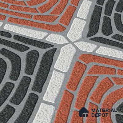 Patterned Look Parking Tile TL 08421  1.6 ft x 1.6 ft Vitrified Matte Finish - 12 mm | Pattern Alignment May Vary | 2-3 mm Spacer is Mandatory