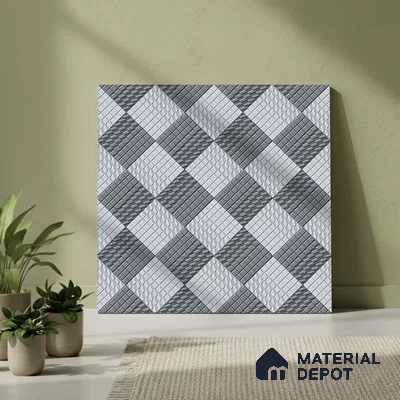 Patterned Look Parking Tile TL 08433  1.6 ft x 1.6 ft Vitrified Matte Finish - 12 mm | Pattern Alignment May Vary | 2-3 mm Spacer is Mandatory