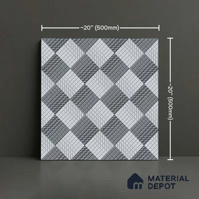 Patterned Look Parking Tile TL 08433  1.6 ft x 1.6 ft Vitrified Matte Finish - 12 mm | Pattern Alignment May Vary | 2-3 mm Spacer is Mandatory