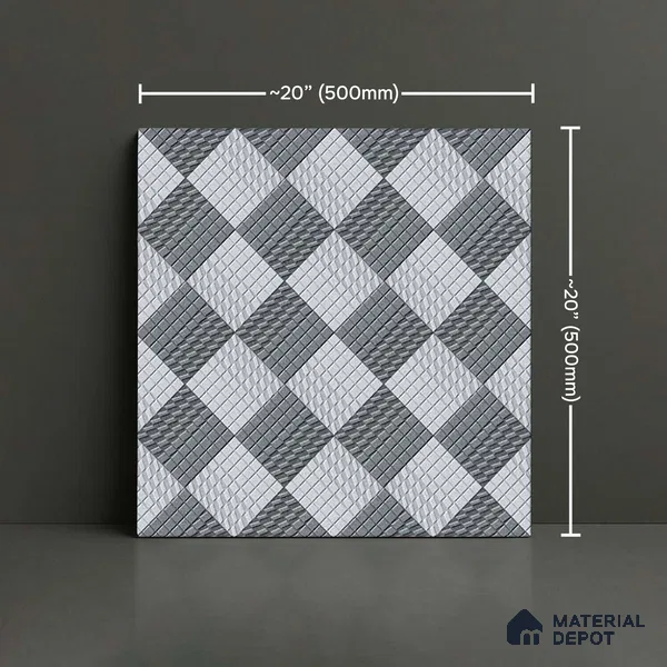 Patterned Look Parking Tile TL 08433 1.6 ft x 1.6 ft Vitrified Matte Finish - 12 mm | Pattern Alignment May Vary | 2-3 mm Spacer is Mandatory