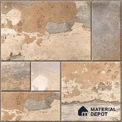 Stone Look Parking Tile TL 08423  1.6 ft x 1.6 ft Vitrified Matte Finish - 12 mm | Pattern Alignment May Vary | 2-3 mm Spacer is Mandatory