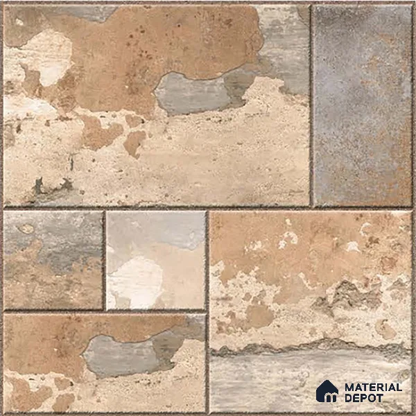 Stone Look Parking Tile TL 08423  1.6 ft x 1.6 ft Vitrified Matte Finish - 12 mm | Pattern Alignment May Vary | 2-3 mm Spacer is Mandatory