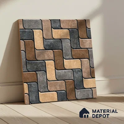 Patterned Look Parking Tile TL 08418  1.6 ft x 1.6 ft Vitrified Matte Finish - 12 mm | Pattern Alignment May Vary | 2-3 mm Spacer is Mandatory